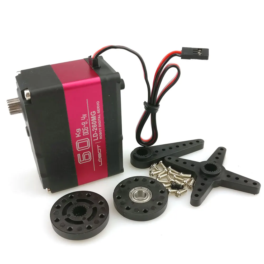 

LD-260MG 60KG High Torque 180 degree Biaxial axis Robot Digital Servo Aluminium Case Metal Gear Steering Gear