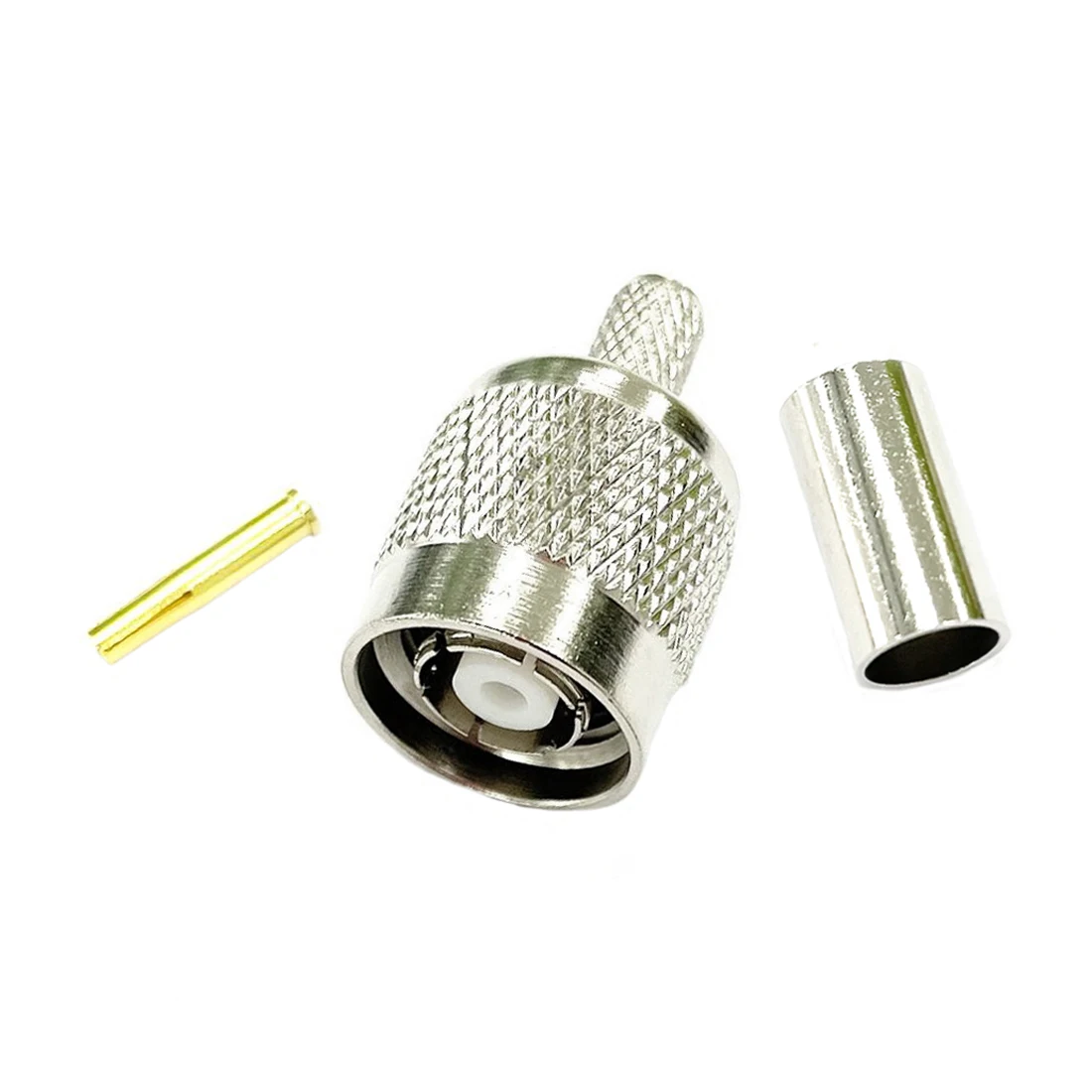 

1pc RP-TNC Crimp Plug Male (Female Pin) RF Coax Connector For LMR195 RG58 Cable Straight Fast Shipping