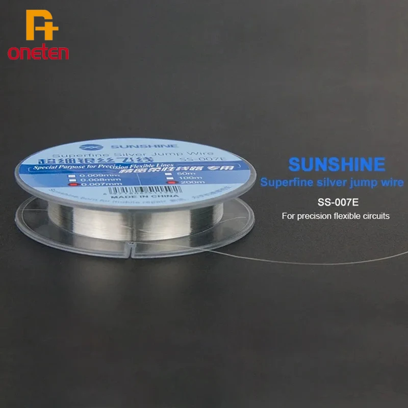 SUNSHINE SS-007E Ultra-fine Silver Wire Flying Wire for Mobile Phone Repair 0.007mm 0.0.9mm Ultra-fine Silver Wire Jumper Tool