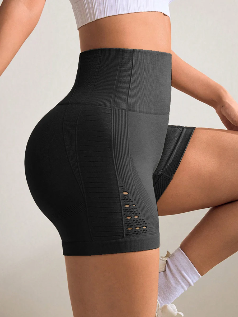 Women's High-Waisted Peach Lift Capri Shorts - Side Cutouts Breathable, Running Yoga Gym Training Pants