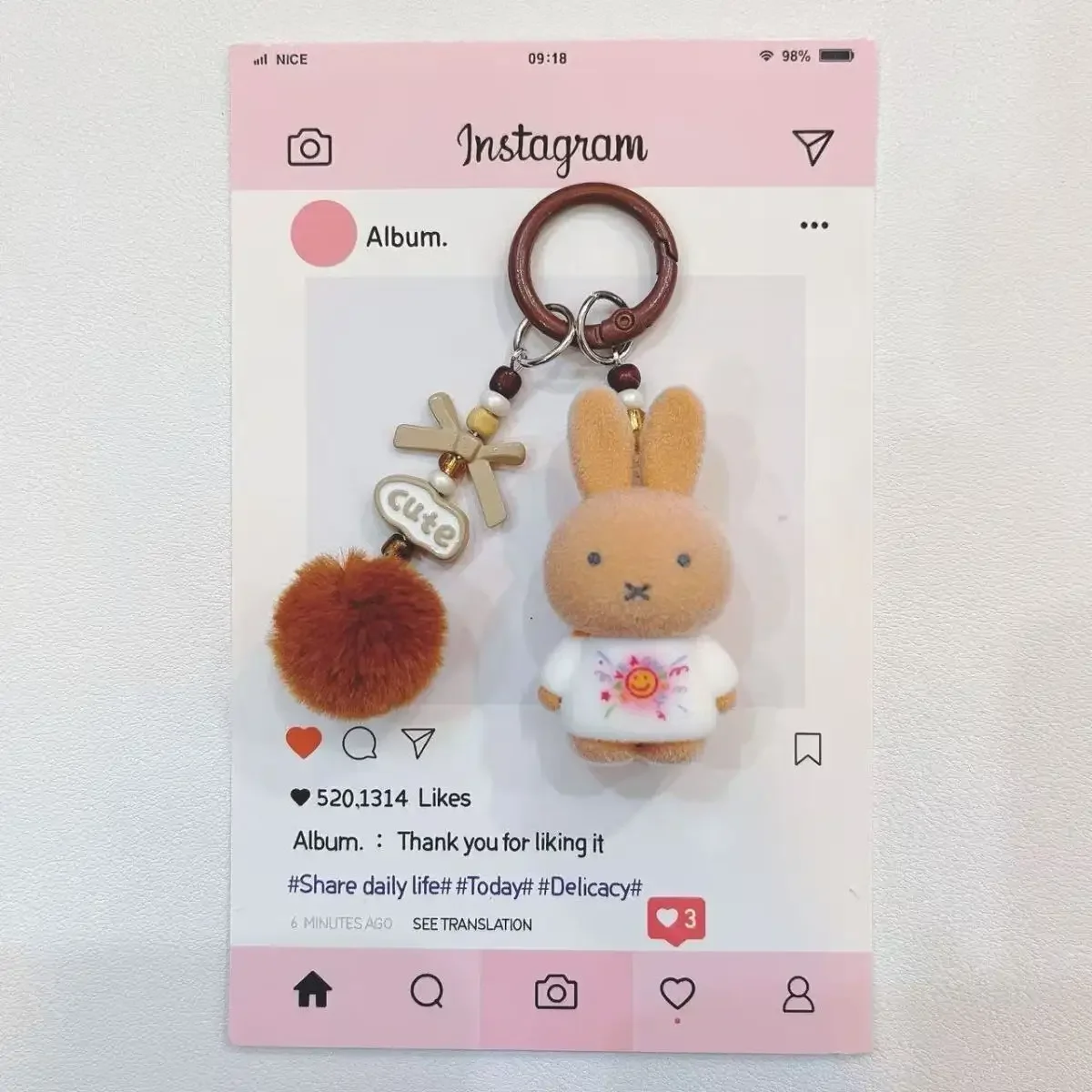 Neuer Miffy Niedlicher Kreativer Modischer Plüsch-Schlüsselanhänger Tragbarer Dekorativer Hasen-Anhänger Anime-Tasche Kawaii Geeignet als Geschenk für Freunde – Detail 9