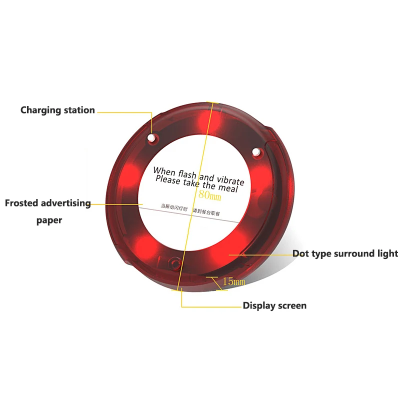 Imagem -04 - Sistema de Chamadas sem Fio para Restaurante Pagers Receiver Pager para Bar Café Praça de Alimentação Fast Food Shop 10 Coasters Buzzer