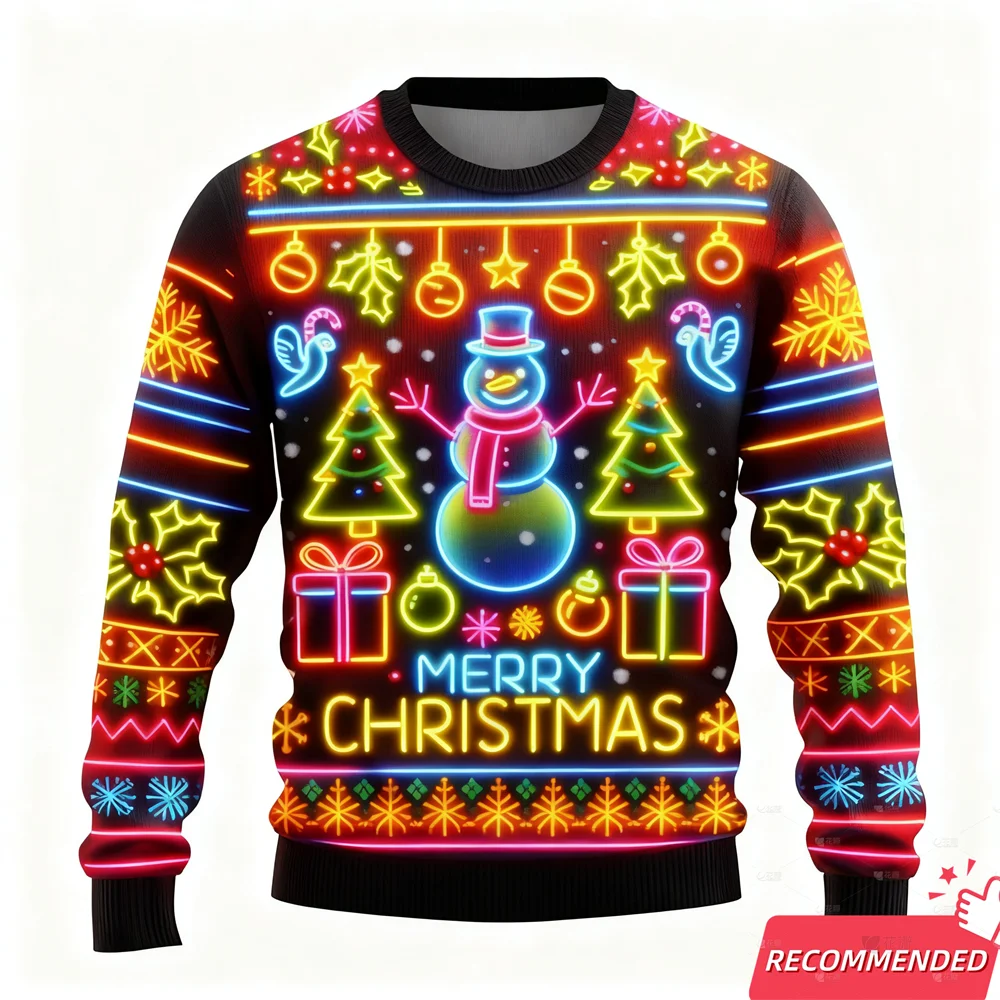 الزنجبيل رجل سترة عيد الميلاد القبيحة للرجال ملابس رجالي سانتا القبيح سترة عيد الميلاد عطلة طاقم الرقبة البلوز ملابس حريمي #2