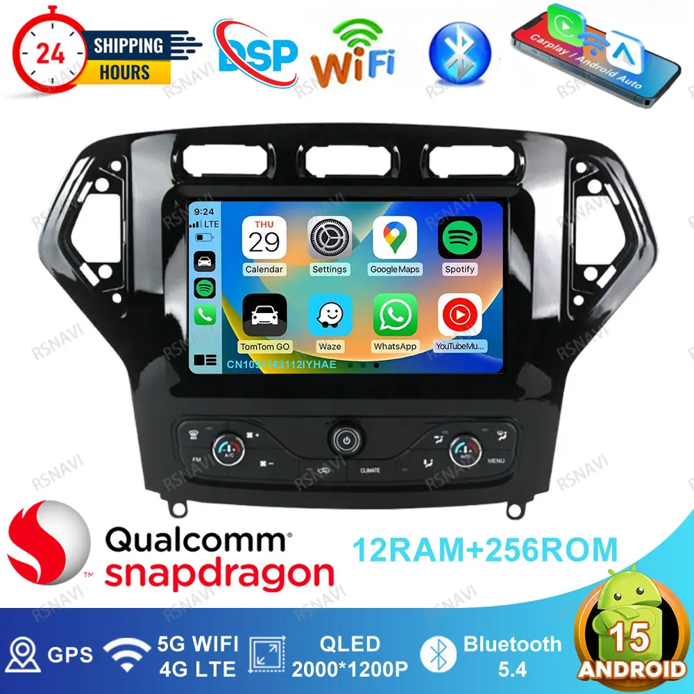 Android 15 Car Radio For Ford Mondeo MK4 2007-2014 H4 Led H7 Golf 5 Opel Astra H Polo 6r Tesla Model Y Accessories 2025 Keychain