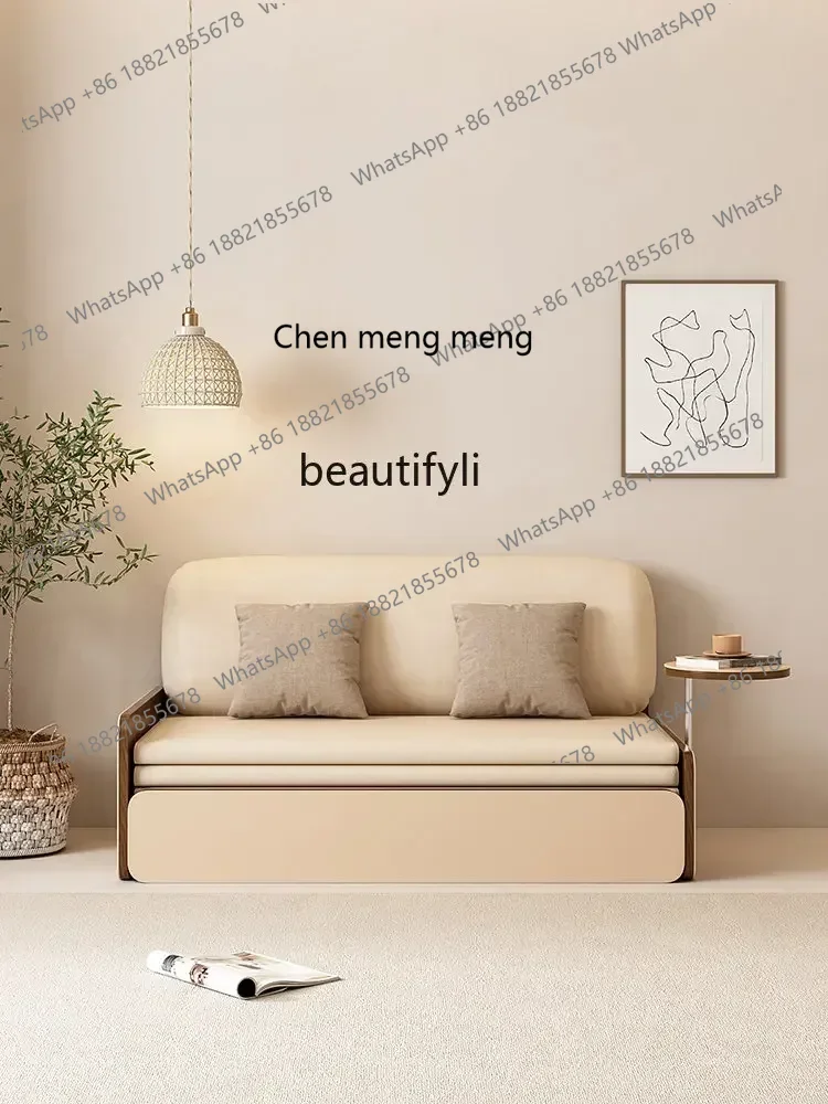 new Nordic Double Sofa Bed Retractable Folding Bed Living Room Bedroom Dual-Use Multifunctional Fabric Lazy Sofa ss 8617