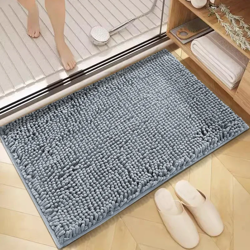 

Bathroom Door Mats Bathroom Anti-slip Mats Toilet Door Carpet Solid Color Bathroom Absorbent Floor Mats