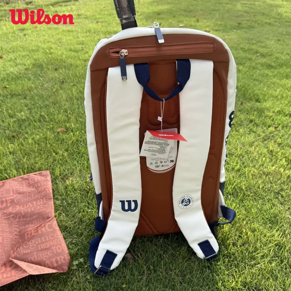 Wilson Roland Garos Super Tour 2023 Tennis Racket Bag Large Capacity Unisex Racket Backpack with Partial Racquet Compartment
