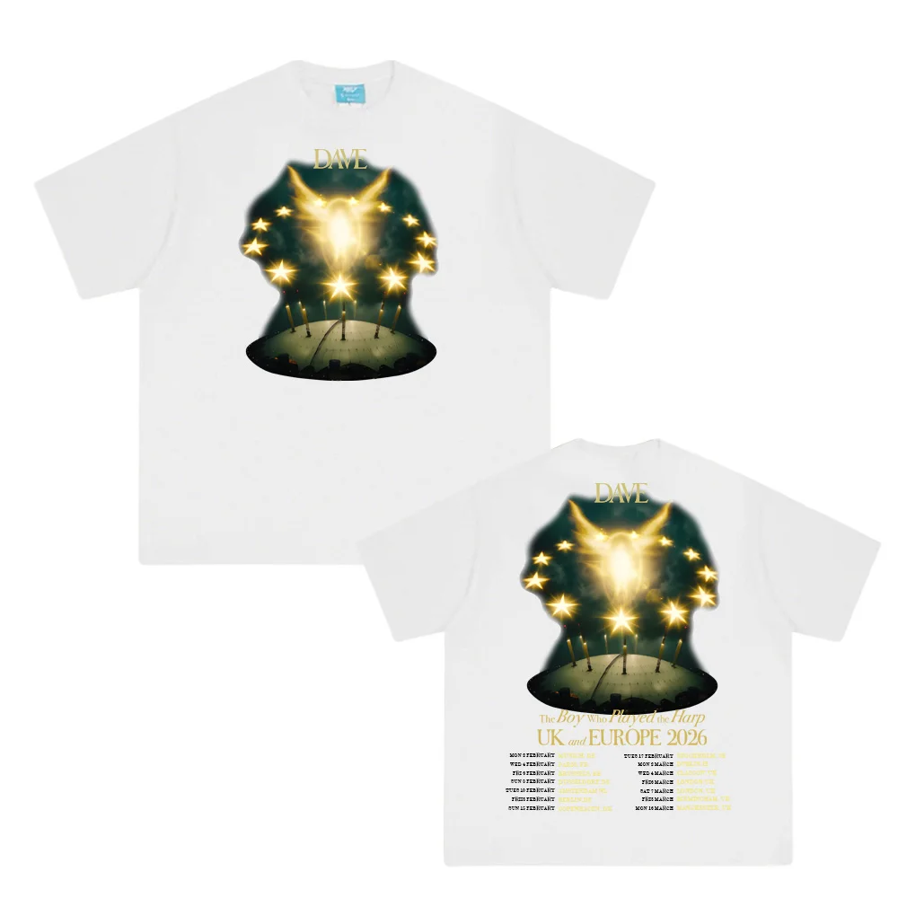 ديف الصبي الذي يلعب جولة القيثارة 2026 الصيف الهيب هوبتي قميص كم الكورية القطن ملابس عالية الجودة الإناث/الذكور بلايز