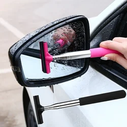 Car Rearview Mirror Wiper Cleaning Tool Auto Glass Mist Cleaner Scraper Car Accessories Handle Telescopic Window Cleaning Brush