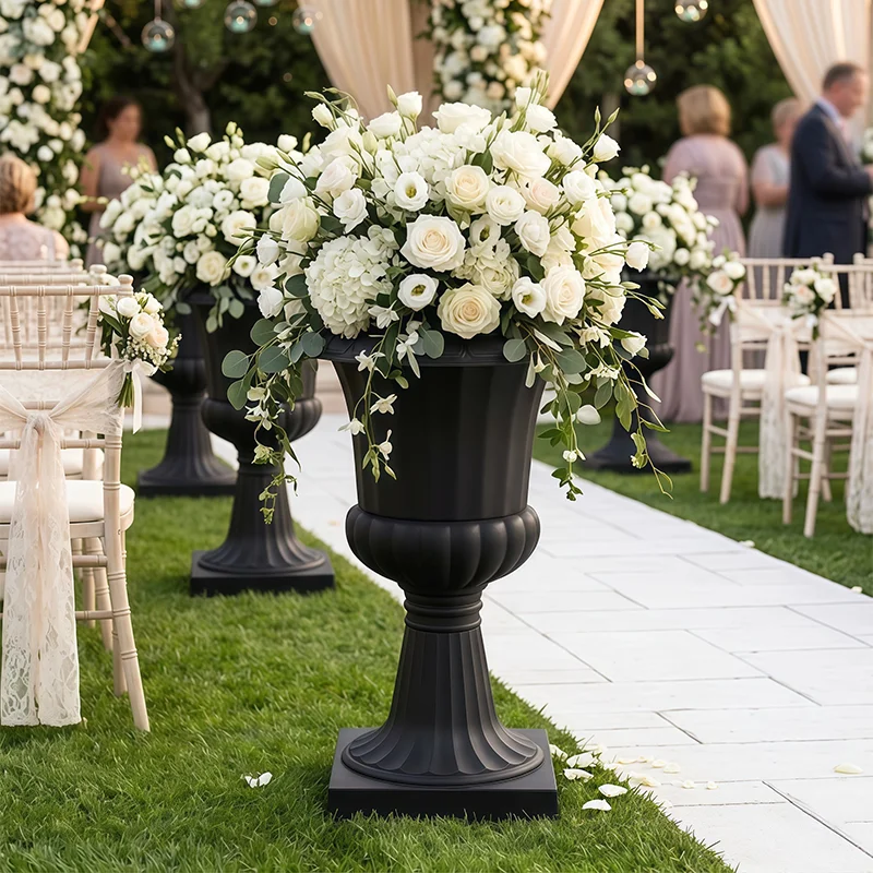 New European Roman flower pot plastic Roman column simulation hydrangea road flower guide furniture decorative flower pot