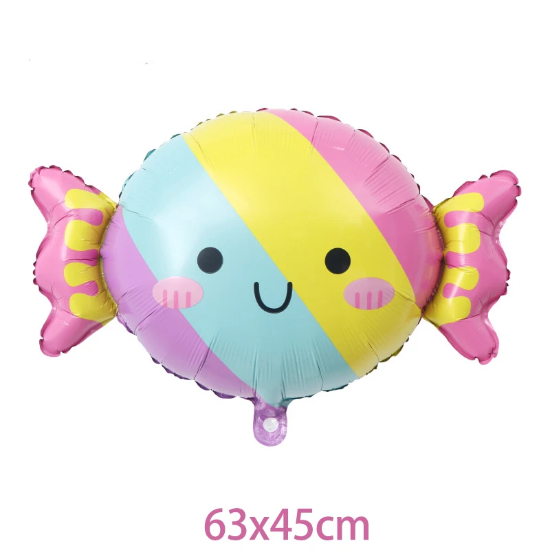 6pcs/set Cute Candy Ice Cream Cartoon Shape Foil Balloon Girls Birthday Party Decoration Baby Shower Wedding Supplies Kids Toy