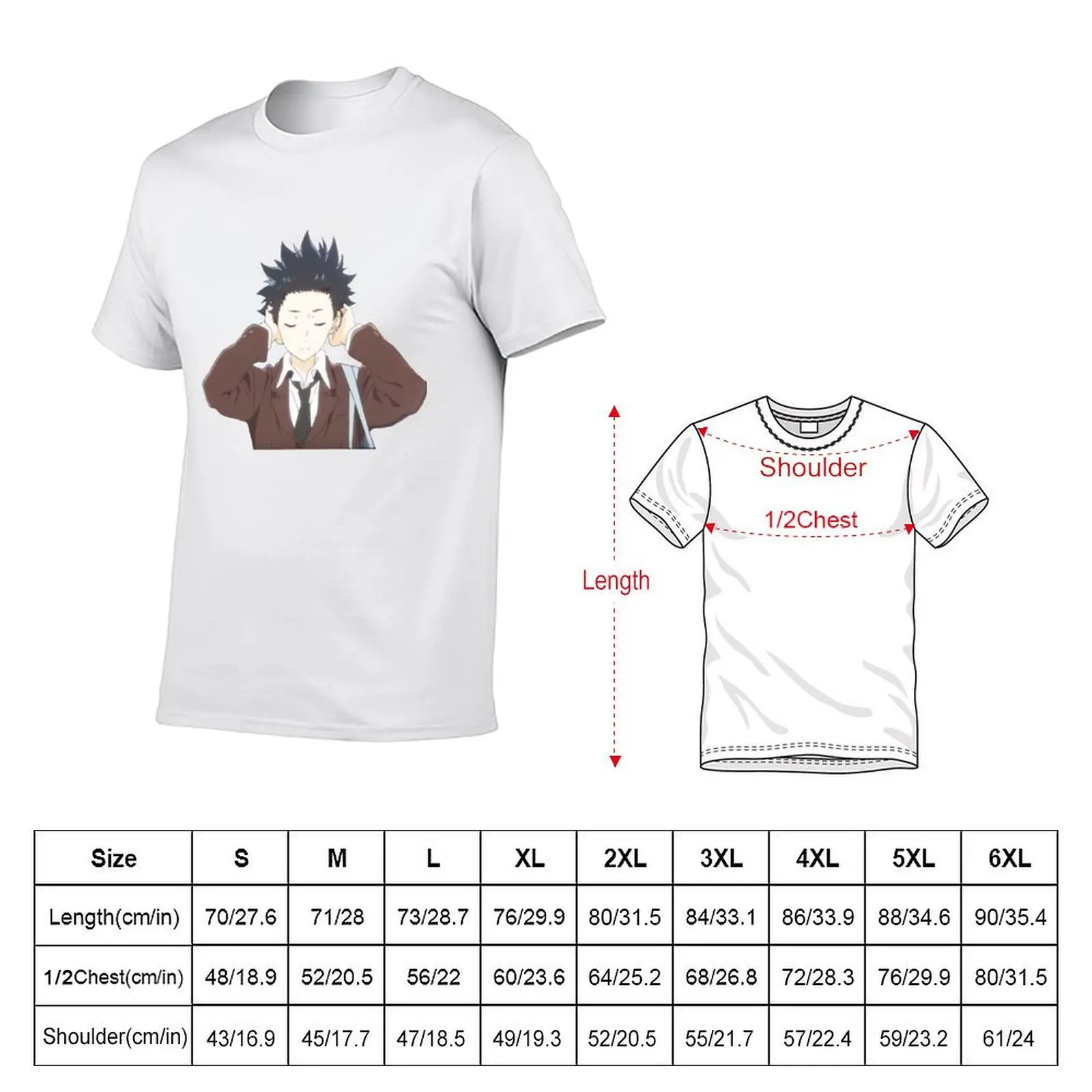 Shoya Ishida (A Silent Voice) T-Shirt Streetwear Print Tee Shirt