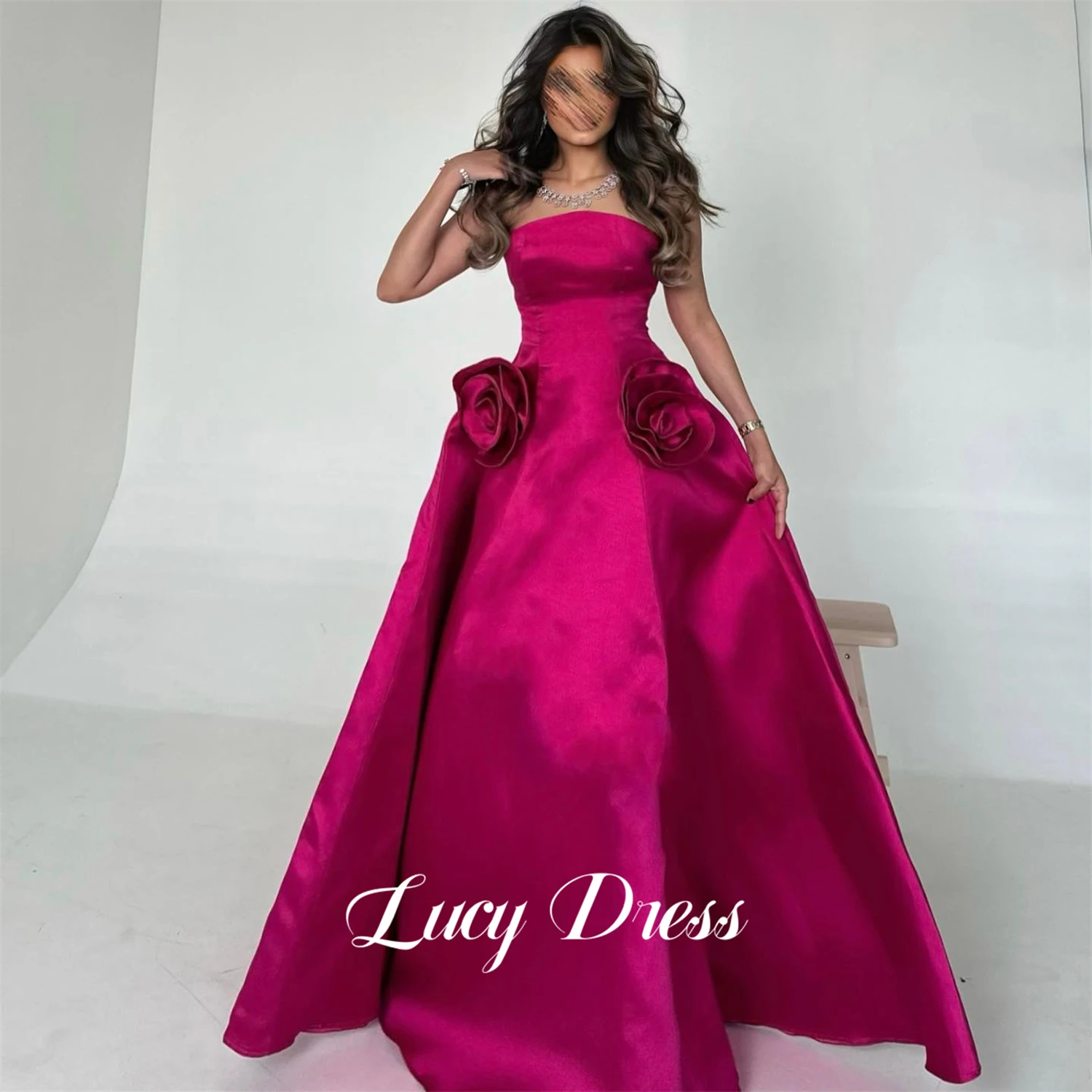 

Lucy Evening Dress Rose Red Eid 3D Flower Decoration Dresses Gala Prom Dresseses Elegant Luxury Robe Soiree De Luxe 2024 Gown