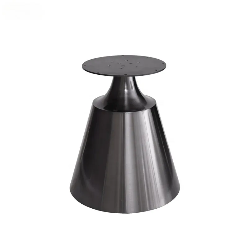 Modern Round Table Legs and Stainless Steel Base Black Metal Chrome Base