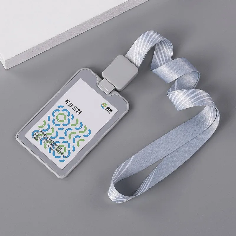 Name Tag Plastic Credential Holder With Retractable Lanyard Simple Badge Card Holder Luxury Employee ID Necklace  Supplies