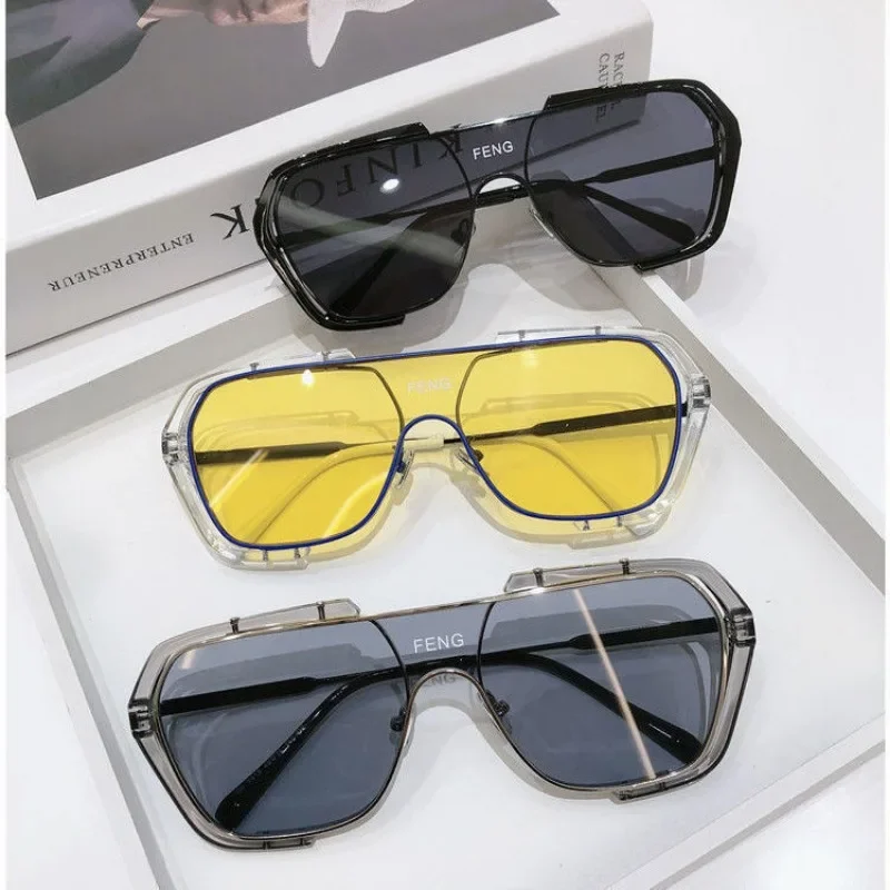 Vintage Men Women Big Sunglasses Square Shades Brand Designer Unisex Sun Glasses Black Lense Male Female Sunglasses UV400