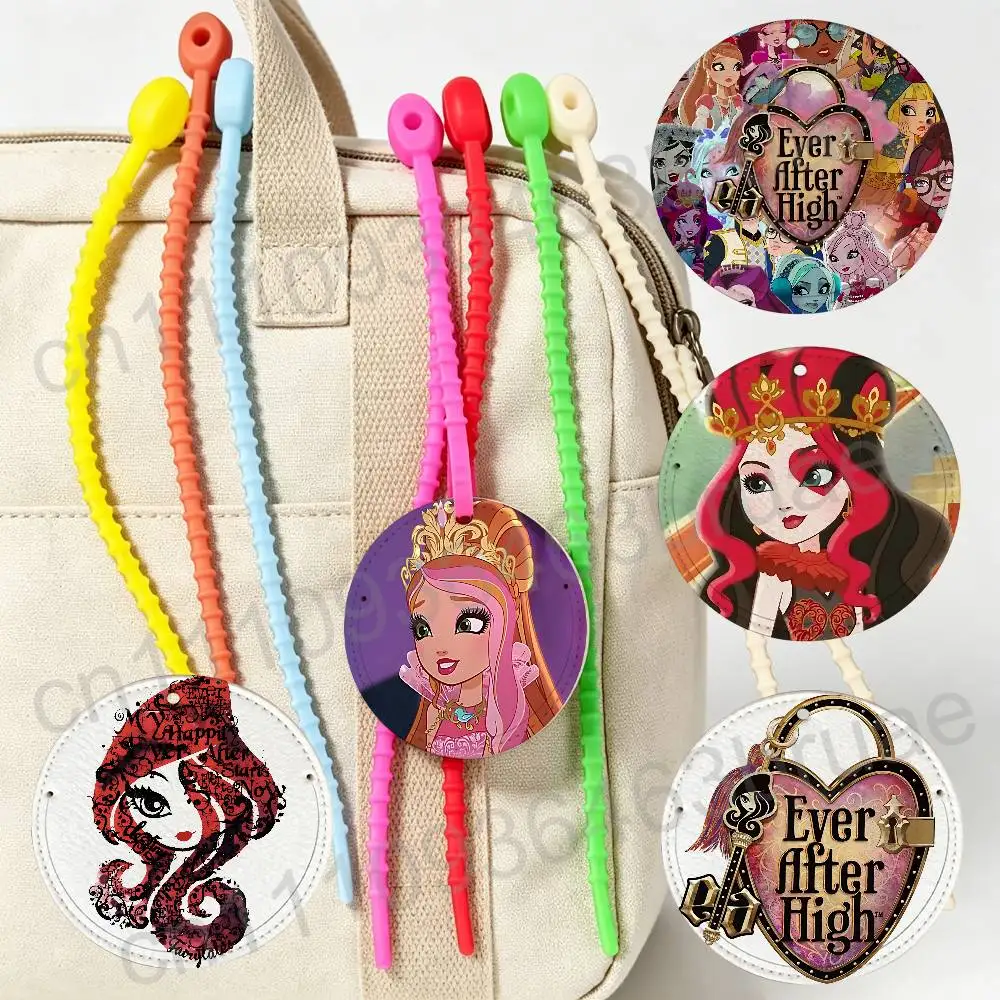 

Raven Queen EAH Ever After High Round Airplane Pattern Luggage Tag Portable Name Address Tag Backpack Pendant Travel Accessory