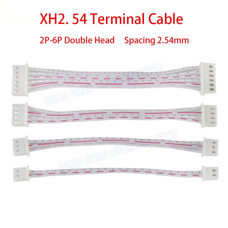 5 Pcs XH2.54 Female Terminal Plug With Cable Wire Connector Single/Double JST 2.54mm 2P-10 Pin XH2.54mm Red And White Wire