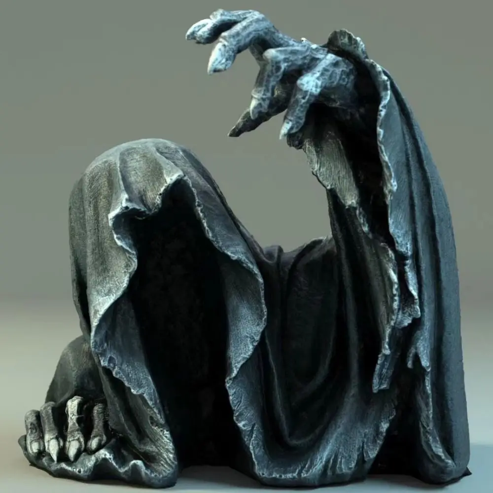 

Gothic Half-body Ghost Hand Statue Resin Craft Handmade Halloween Grim Reaper Atmosphere Design Grim Reaper Ornaments