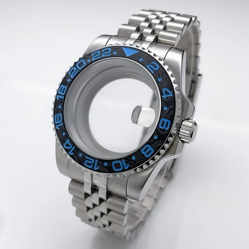 NH35 kast 40 mm Sub Gmt Jubile roestvrijstalen band saffierglas voor Seik Mod accessoires NH35 NH36 NH34 uurwerk horlogekast