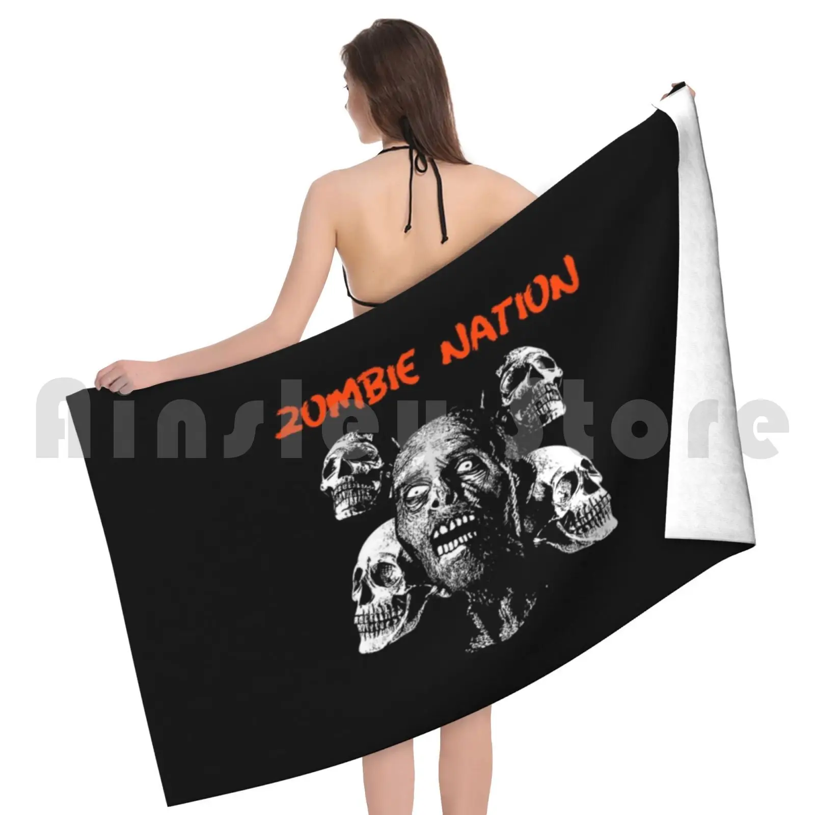 زومبي نيشن منشفة استحمام وسادة الشاطئ زومبي نيشن زومبي زومبي لاند فجر الموتى للهالوين 2020 #5