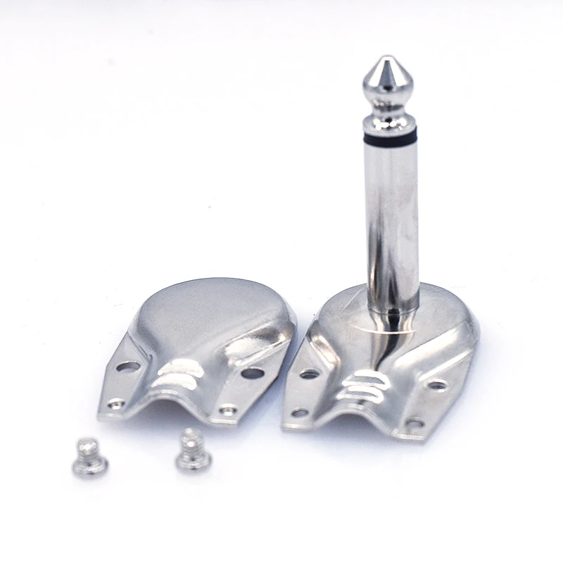 1/2Pcs 6.35mm 2 / 3 Pole Mono / Stereo Plug Jack Right Angle Solder Connector 90 Degree 6.35 1/4 Inch Guitar Phono Plugs