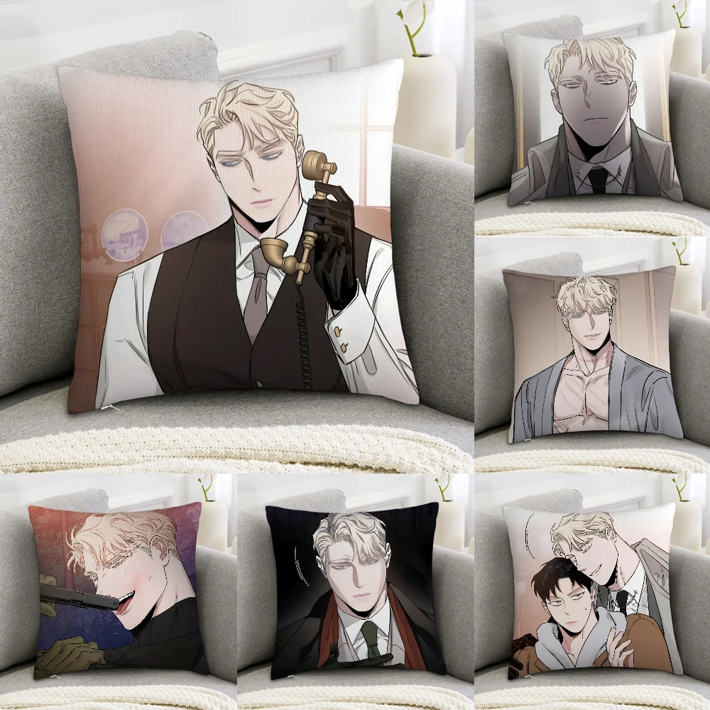 BL M-manhwa Anime Pillow Case Sofa Decorative Home Double-sided Print Plush Square Throw Pillow Covers Cushion Decor Cover