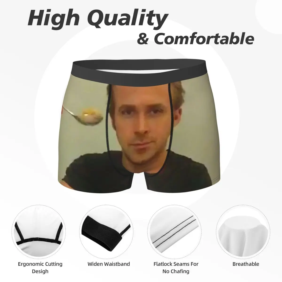 الملاكم السراويل السراويل ريان جوسلينج يأكلوا الحبوب سراويل الذكور ملابس داخلية مريحة ل أوم رجل صديقها هدية