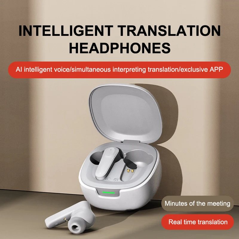 Language Translator Earphones 144 Languages High Accuracy Wireless Bluetooth Translator Earbud For Travel Talking Stereo Headset