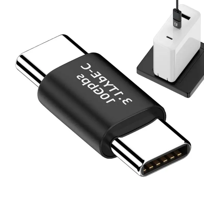 USB C Male to Male Adapter Support 10GBbps Rate Audio and Video Fast Charging Adapter C-Type Double Plug Mobile Phone Laptop