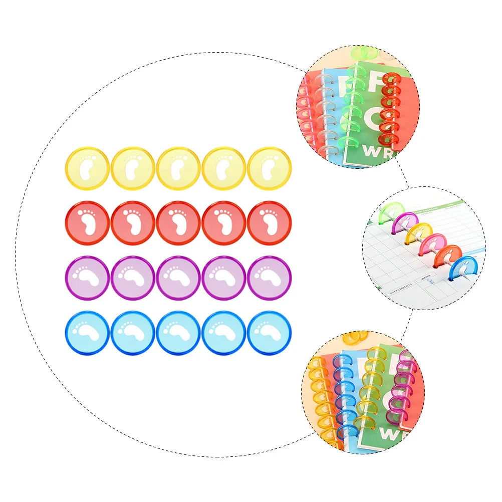 20Pcs Loose Leaf Binder Discs Colored Plastic Notebook Binder Rings Notepad Binding Discs Strong Multiuse Book Binding