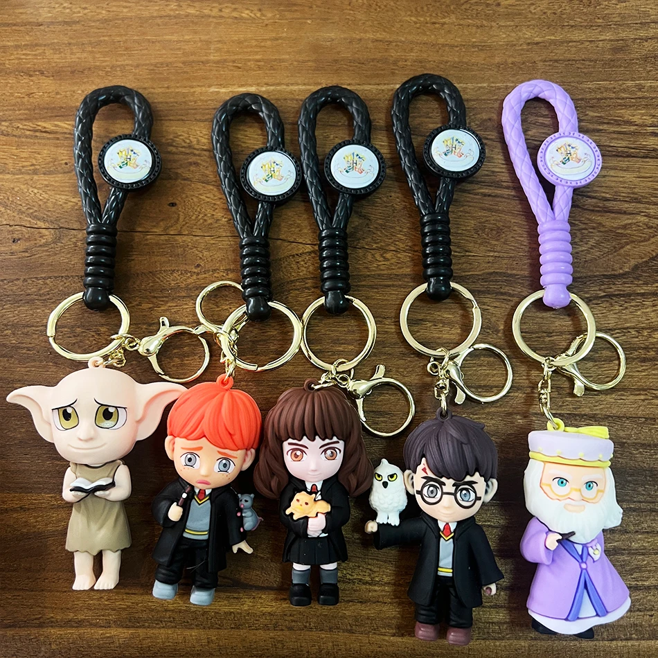 Anime mignon magicien PVC porte-clés sac pendentif Potter Ron Weasley pendentif voiture porte-clés pour enfant d'anniversaire