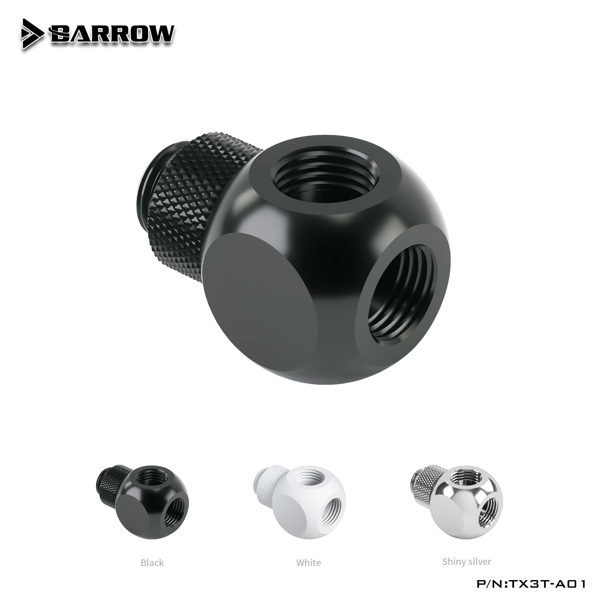 

Barrow TX3T-A01 G1 / 4 "X3 Black Silver Extender Rotation 3-Way Cubic Adaptor Seat Water Cooling Computer Accessories