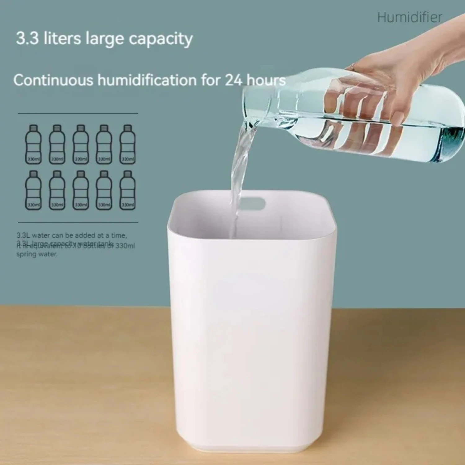 Humidificateur à spray hydratant, silencieux, grande capacité de 3,3 L, pour bureau et chambre à coucher, améliore la qualité de l'air grâce à ce spac, nouveauté