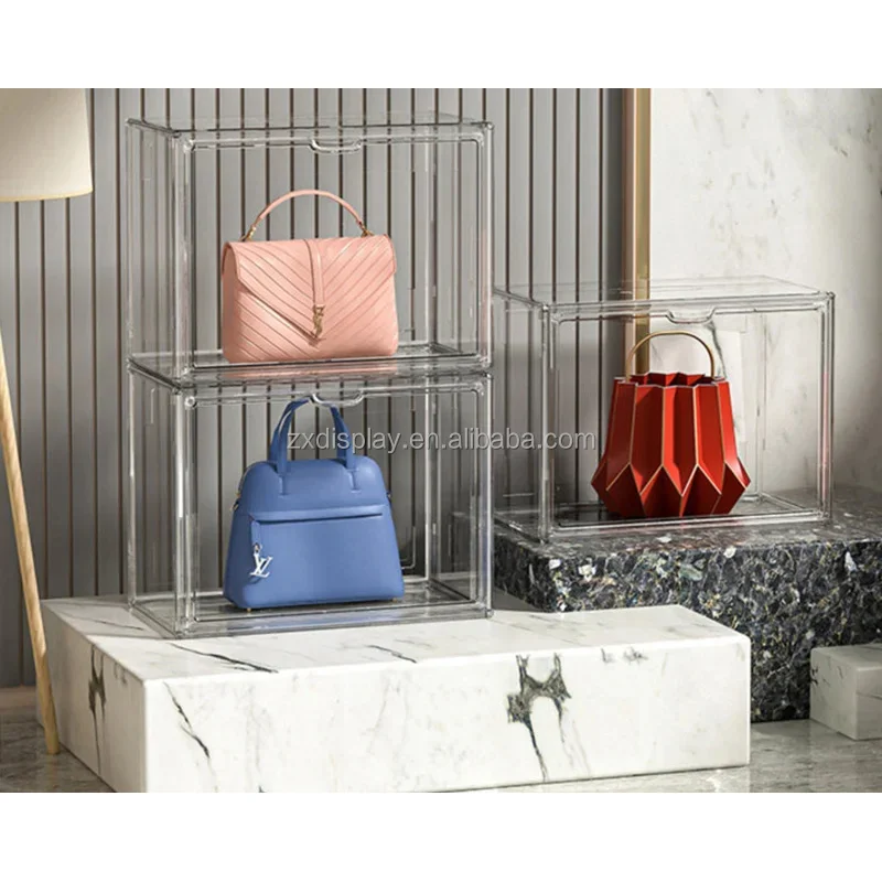 custom.Guangzhou Factory Customized Acrylic Handbag Display Cabinet  , Acrylic Display Convenient Easy to