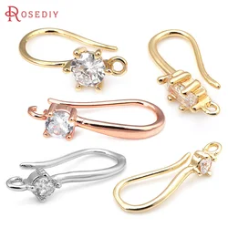 18K Gold Color Brass with Zircon Round Earrings Hooks High Quality Diy Jewelry Making Supplies Earrings Accessories for Women