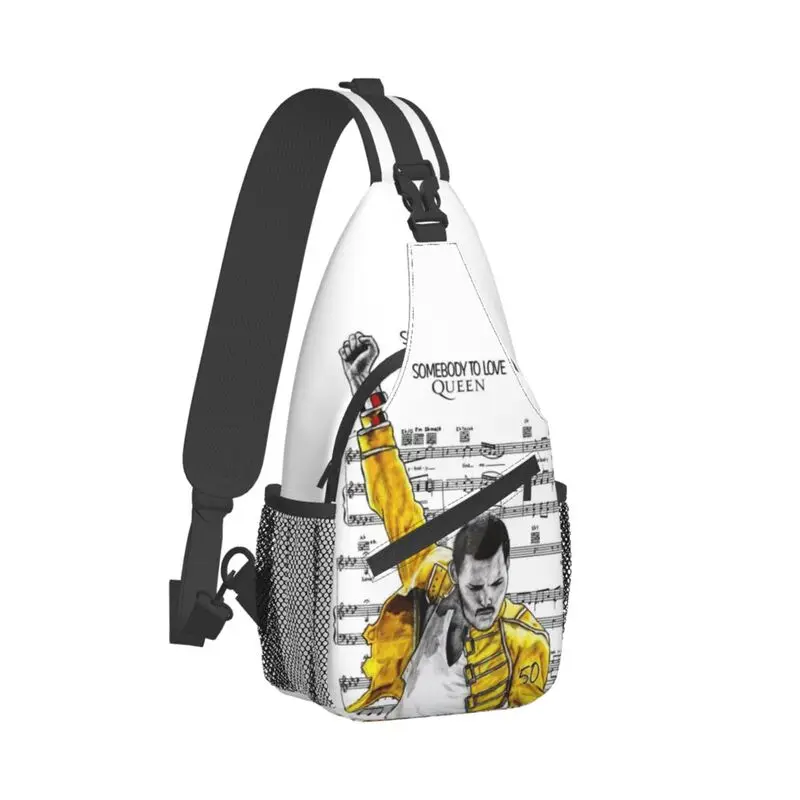 Freddie Mercury-Bolso de hombro personalizado para hombre, mochila cruzada para el pecho, mochila de viaje