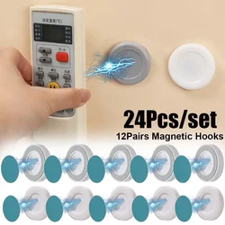 24/2Pcs Magnetic Hooks Wall Mount Strong Magnet Holder Hook for Fridge Sticker Remote Control Storage Holder Home Organizer Hook