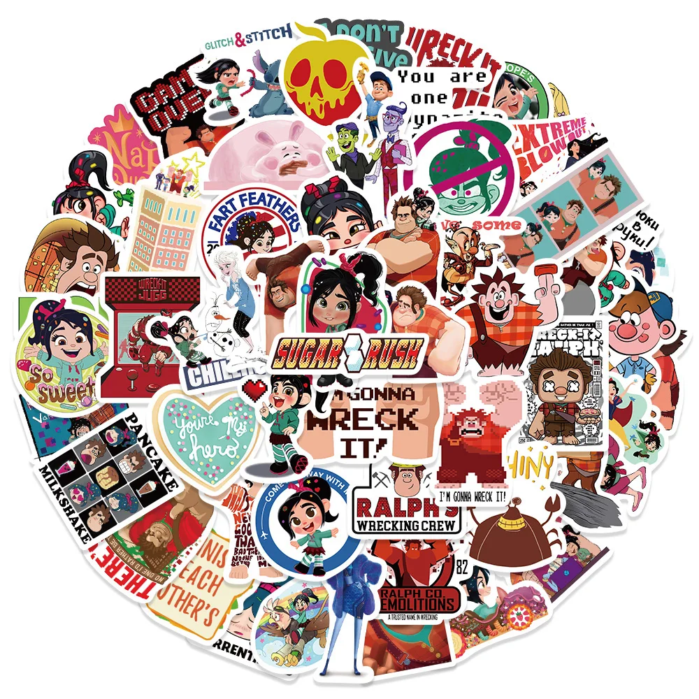 10/30/61PCS Disney Movie Ralph Breaks the Internet Cartoon Stickers Laptop Luggage Motorcycle Phone Car Sticker Decals Kid Toy