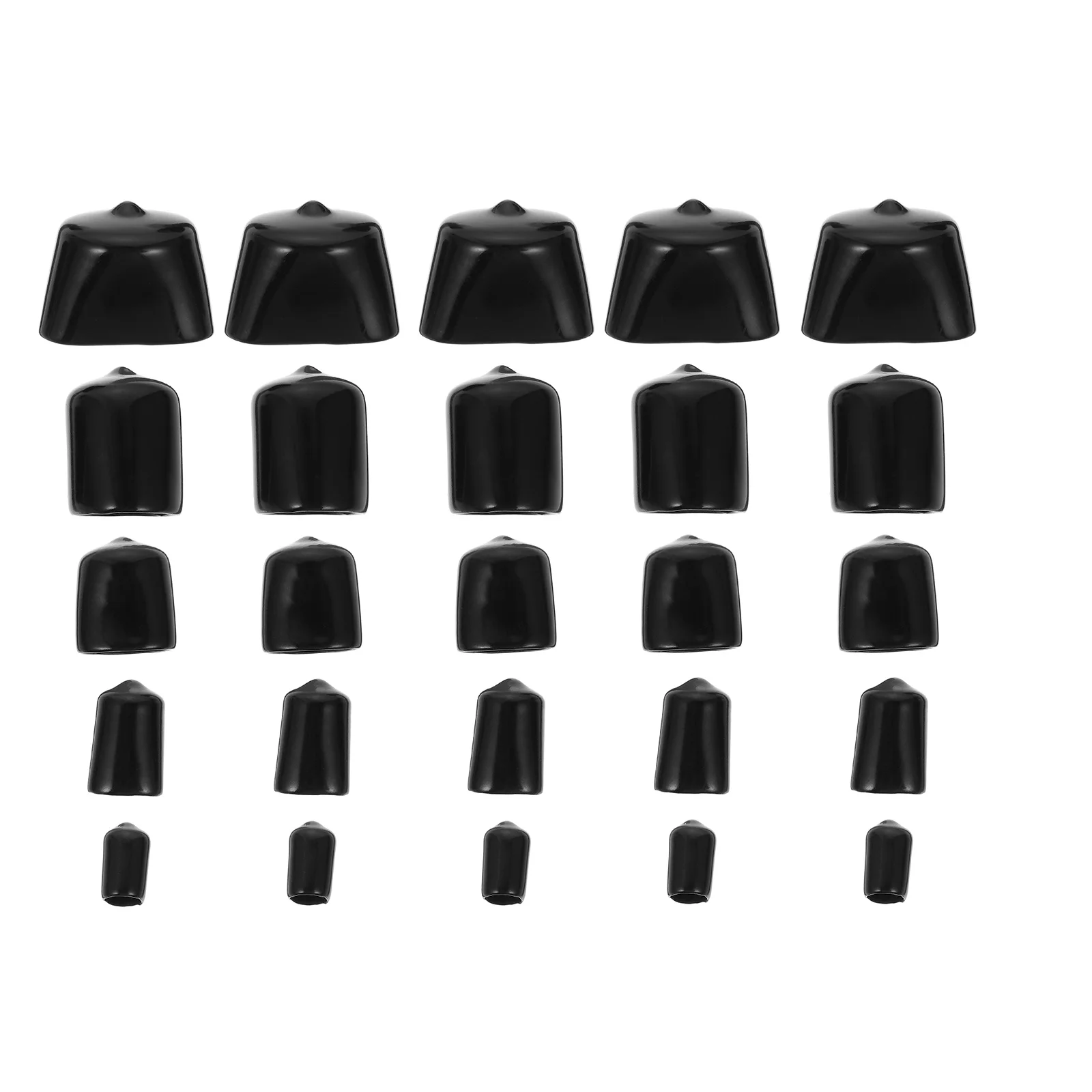 

1Set Rubber End Caps Flexible Bolt Covers Thread Protectors Black Durable Cuttable Screw Caps for Tubing Railings Safety