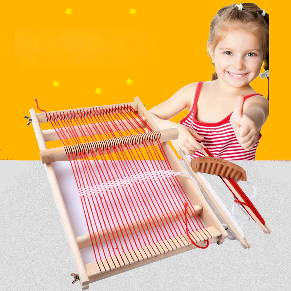 Educational Traditional Wooden Frame Durable Assemble Knitting Machine Toy Weaving Loom Gift Easy Operate Handcraft DIY Children