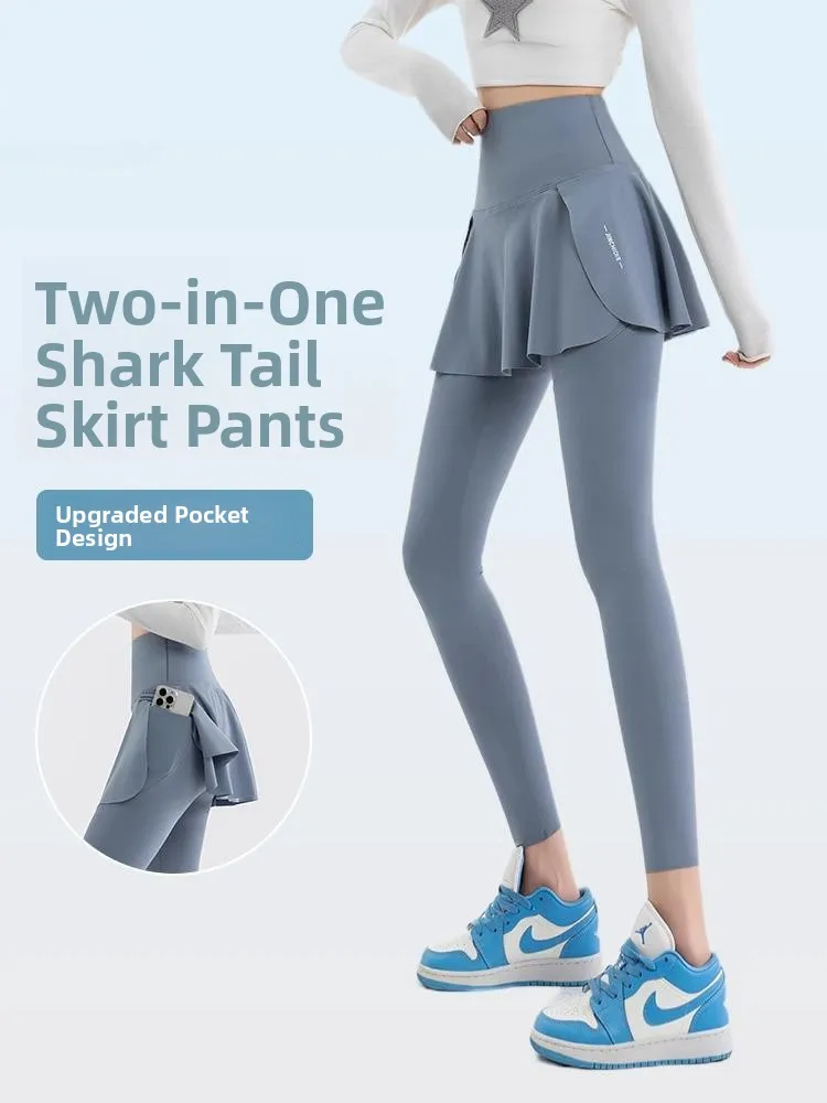 

Женские леггинсы для йоги с высокой талией, весна-осень, новинка, утягивающие, с контролем живота, повседневные, имитация двухслойности, для активного отдыха