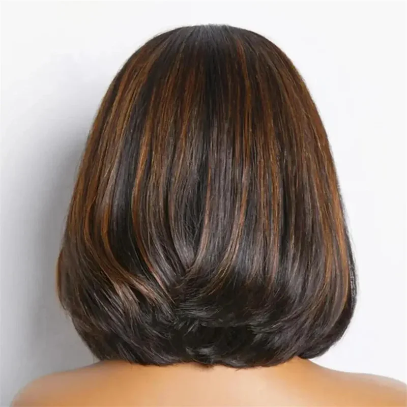 Wig rambut manusia dasar sutra 5x5 Yahudi gelombang tubuh pirang sorot kepadatan 16 "Bob 250% alami untuk wanita dengan rambut bayi