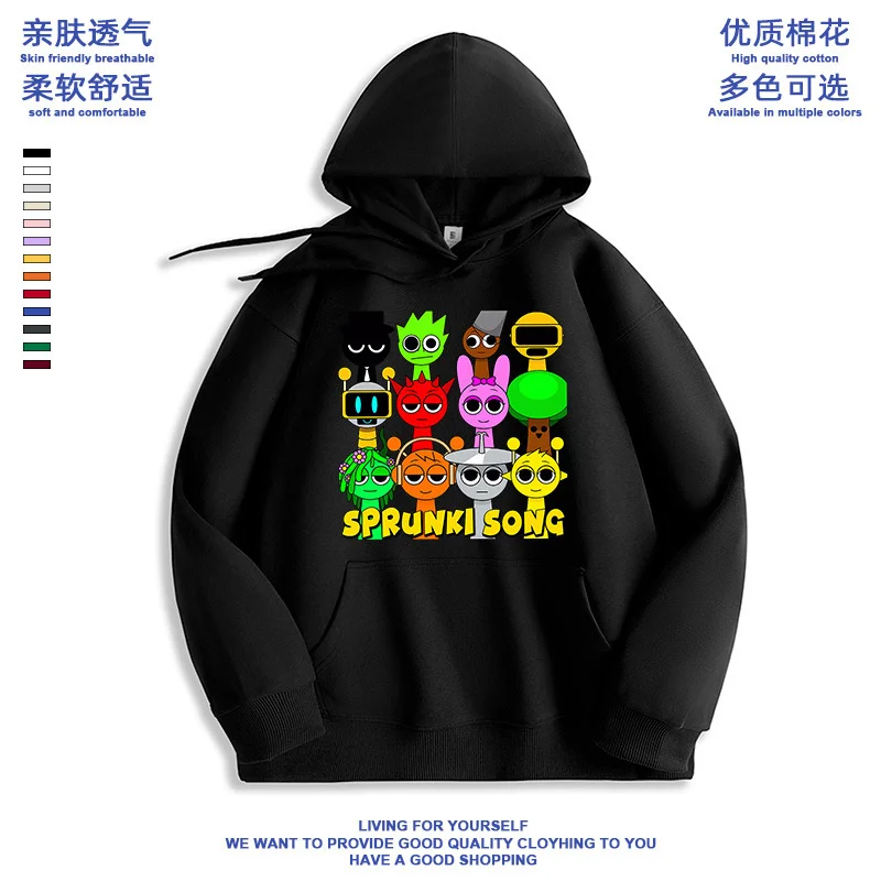 Spring And Autumn Men's And Women's Clothing Loose Western Style Top Casual Cartoon Game Rhythm Box Sprink Hoodie