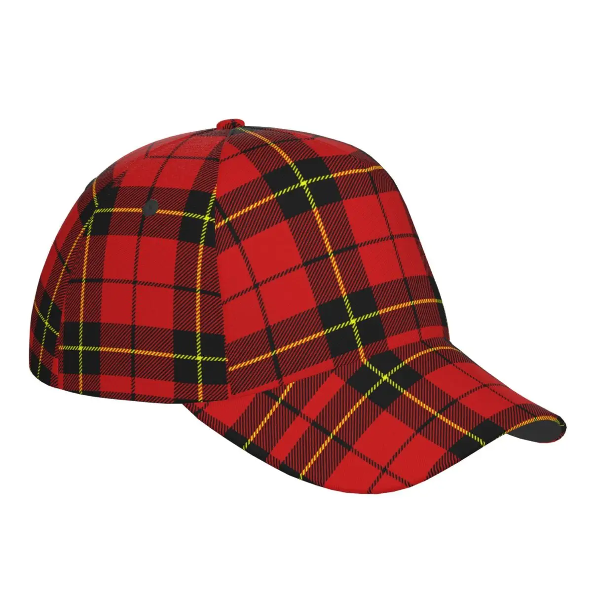 Unisex Adjustable Cap for Adult Baseball Tartan Red And Black Plaid hip hop Hat