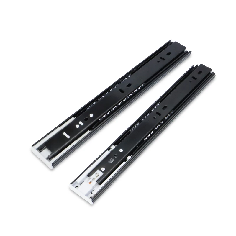 Hot Sale 25/30/35/40/45/50mm Black Galvanized Ball Bearing Drawer Slides for Furniture Drawer Slide Sets