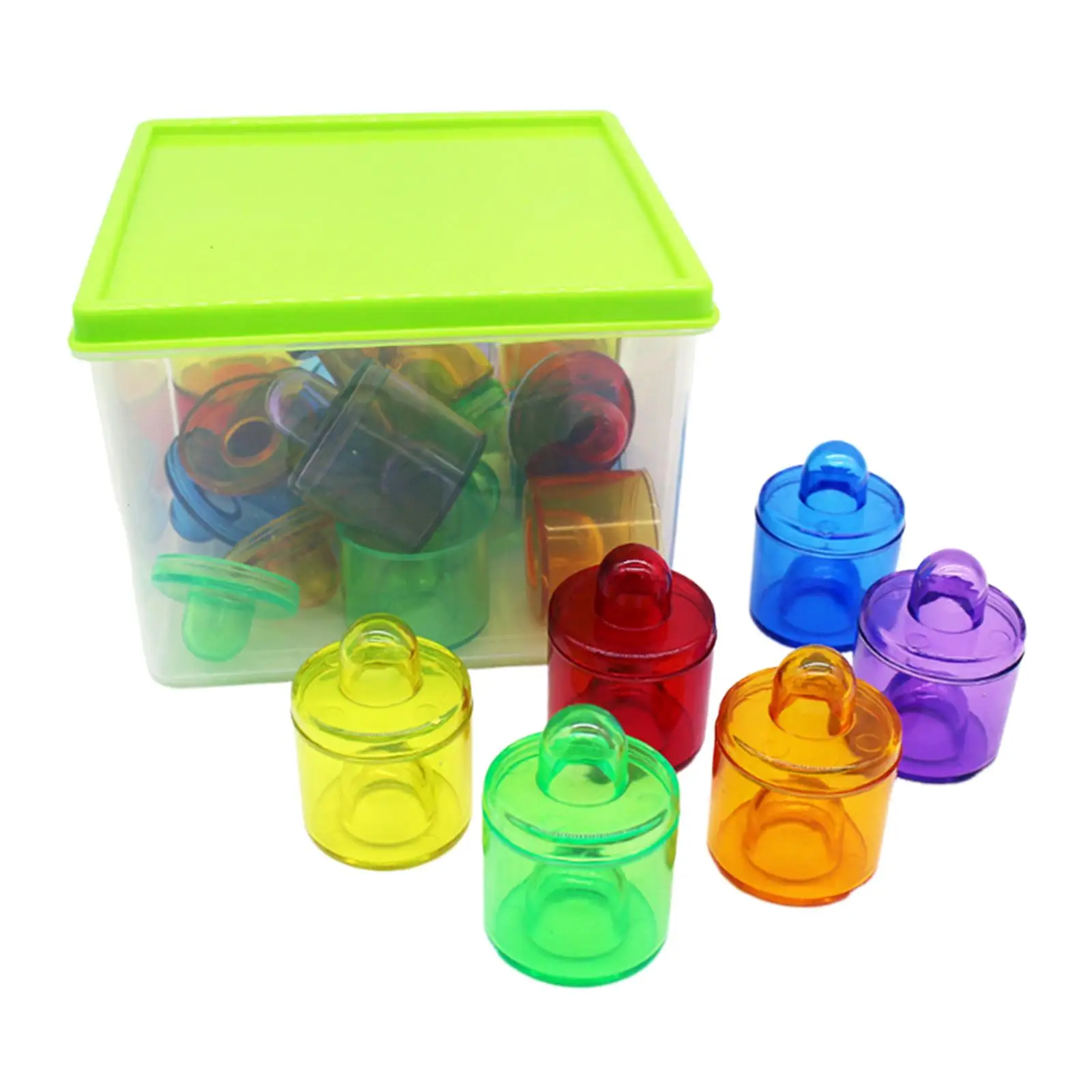 Giocattoli impilabili Giocattoli colorati abbinati ai colori Pila di nidificazione per vasi di colori traslucidi Set di vasi impilabili da 18 pezzi