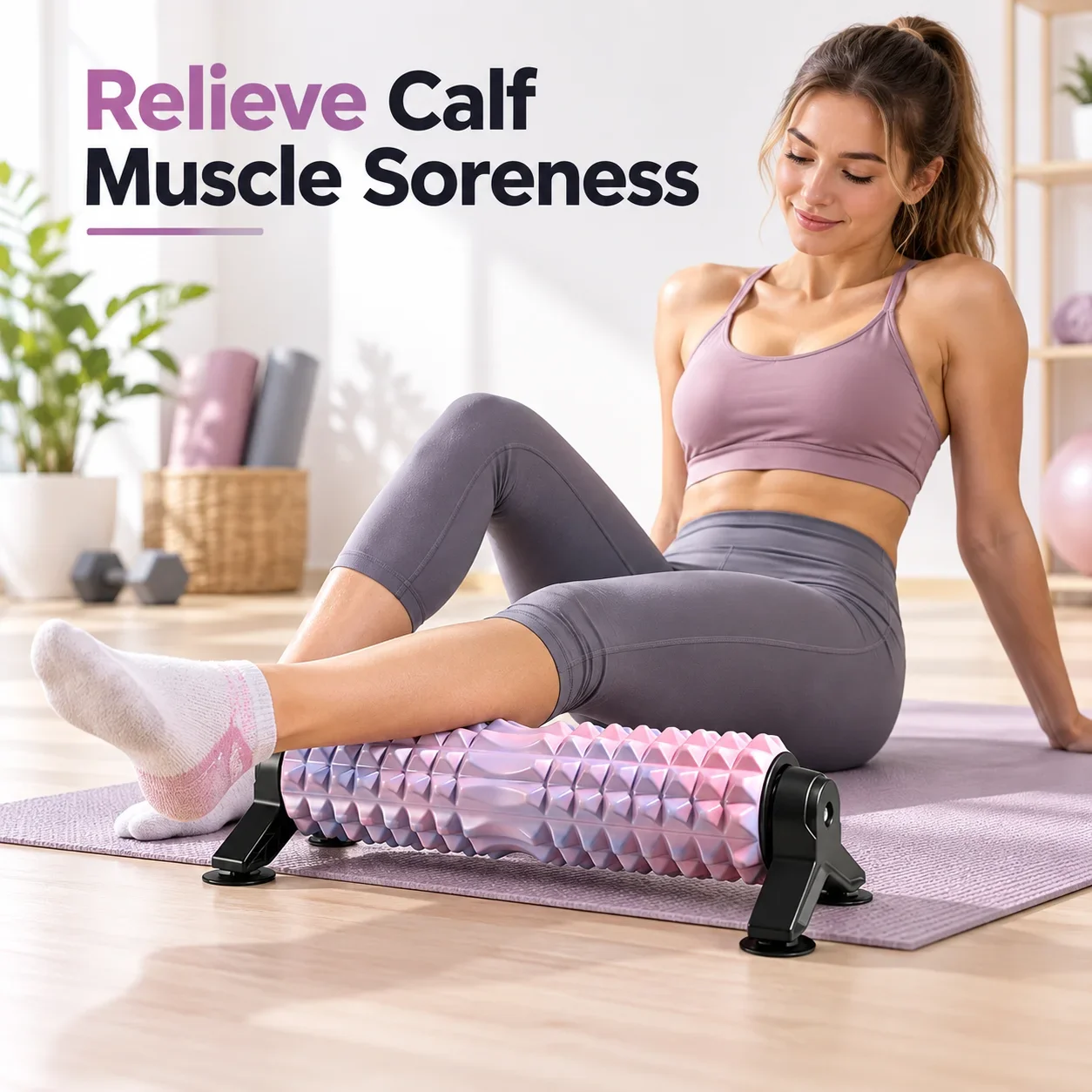 Suction Cup Fixed Spike Foam Roller Deep Tissue Massage Muscle Relaxation Fascia Release Gym Yoga Home Office Workout
