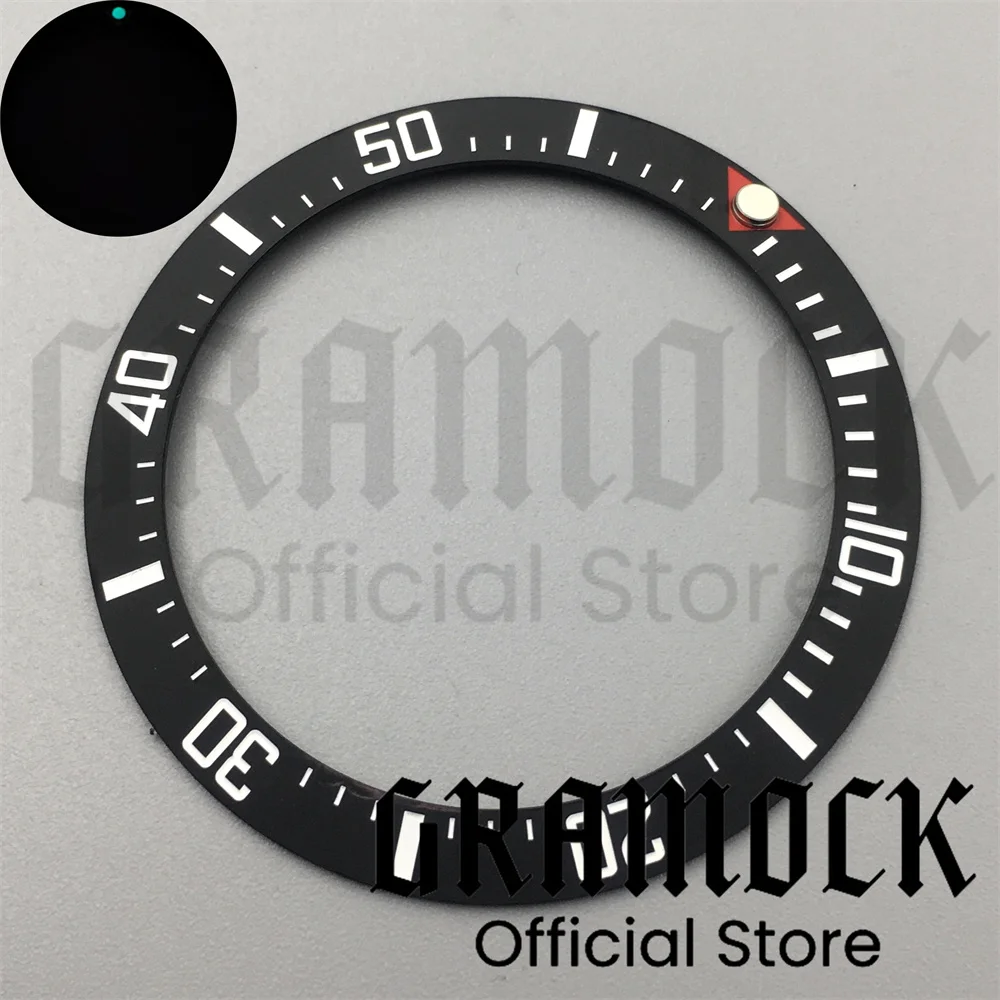 

Gramock 40mm*31.8mm Slope Ceramic Watch Bezel Insert Ring Watch Bezels Black Red Blue Fit 43mm Case Men Automatic Watch