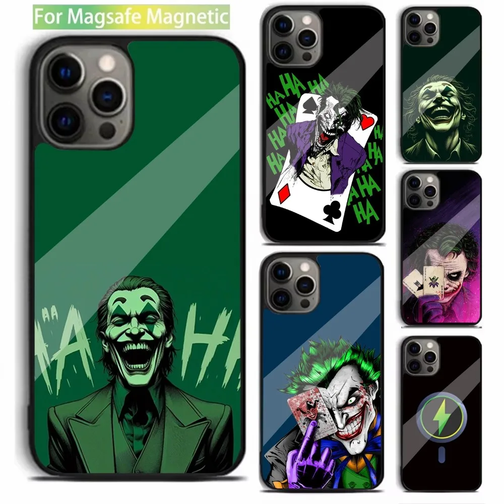 Cartoon J-Jokers C-Clown Magsafe Magnetic Phone Case Coque For IPhone 16 15 14 13 12 11 Pro Xs Max Mini Plus Funda